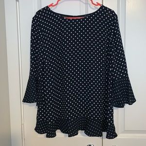 Tablots Navy and White Poka-Dot Blouse